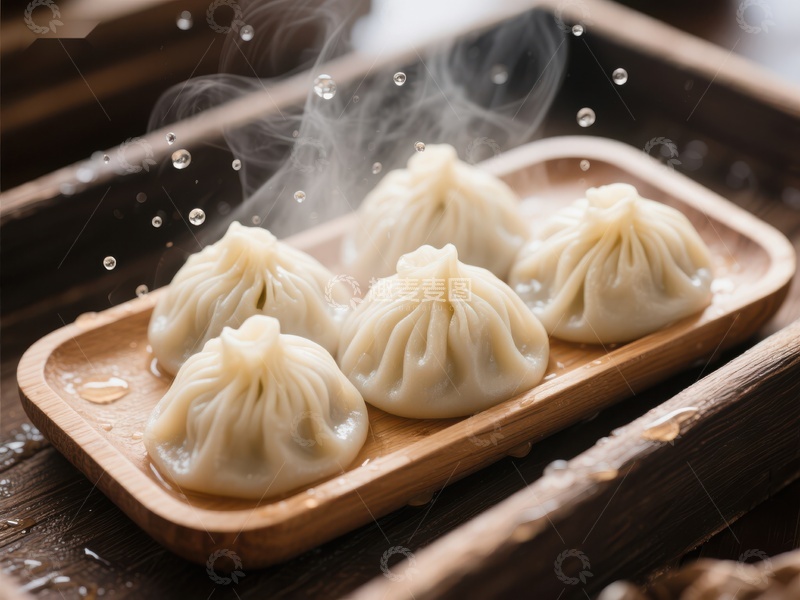 高清大图下载【趣麦麦图】热气腾腾的小笼包