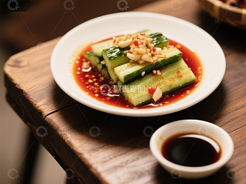 凉拌黄瓜配辣椒酱