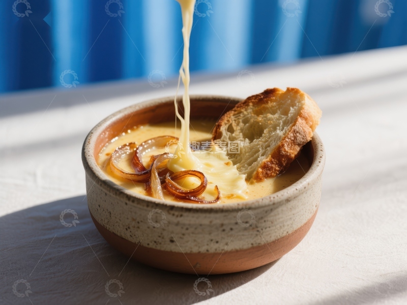 高清大图下载【趣麦麦图】浓郁芝士汤配脆面包