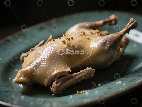 香料点缀的烤鸭