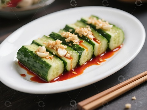 蒜蓉黄瓜条配辣椒油