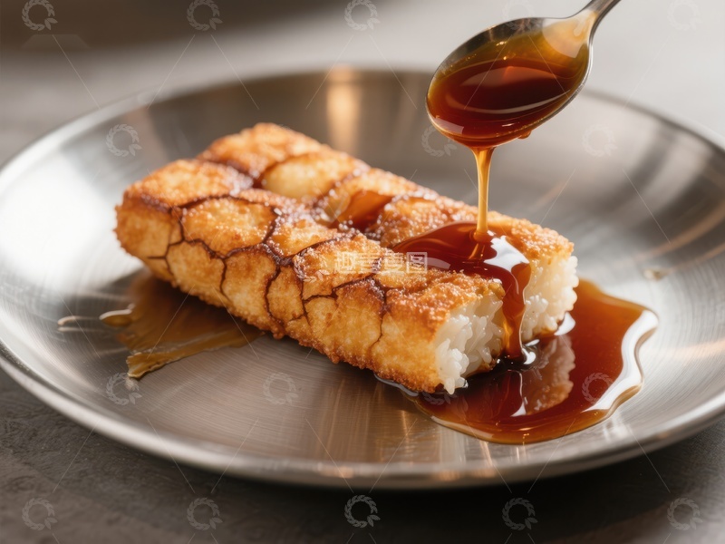 高清大图下载【趣麦麦图】焦糖淋汁的金黄糕点