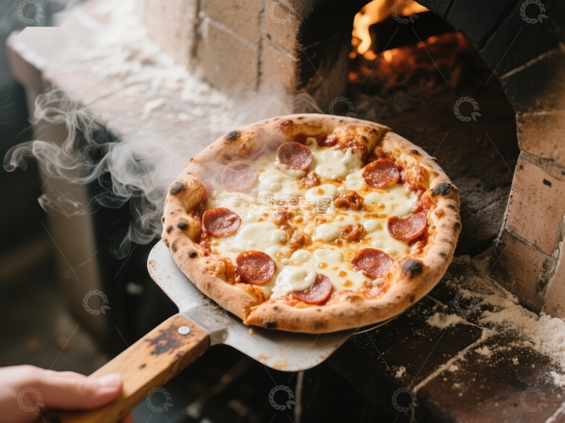 高清大图下载【趣麦麦图】刚出炉的披萨散发热气
