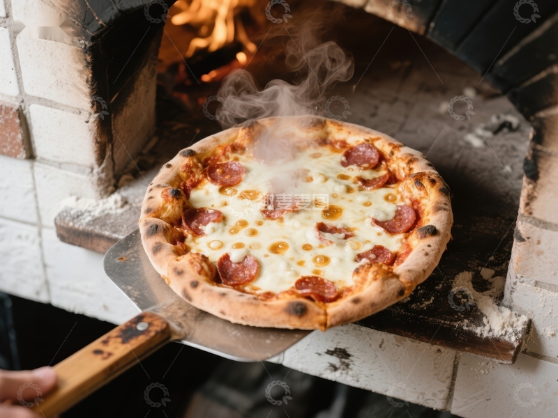 高清大图下载【趣麦麦图】刚出炉的披萨散发热气