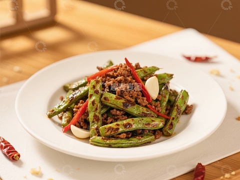干煸四季豆配肉末