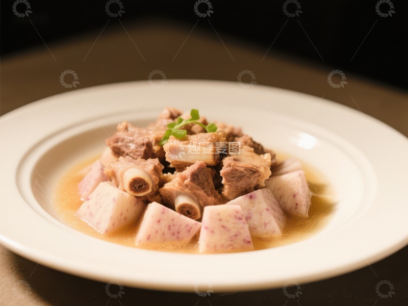 高清大图下载【趣麦麦图】排骨芋头汤，美味滋补佳肴