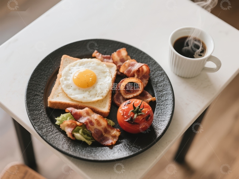 高清大图下载【趣麦麦图】丰盛早餐搭配热咖啡