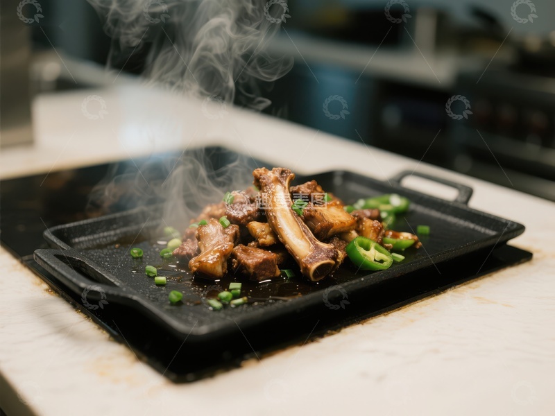 高清大图下载【趣麦麦图】热腾腾的排骨配青椒