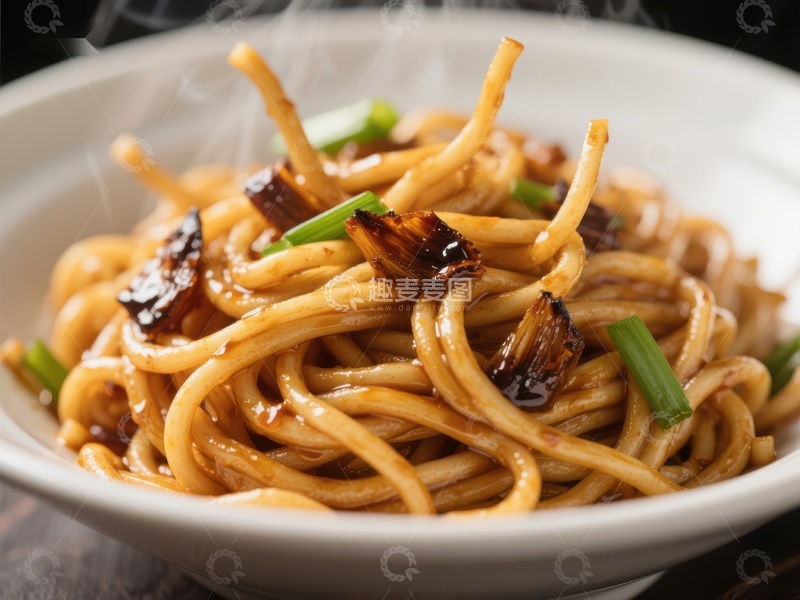 高清大图下载【趣麦麦图】热腾腾的炒面，香气四溢