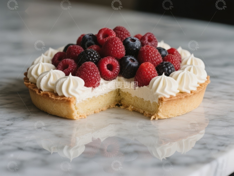 高清大图下载【趣麦麦图】新鲜水果奶油挞