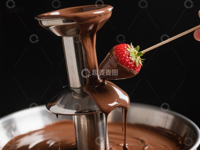 高清大图下载【趣麦麦图】巧克力喷泉与草莓