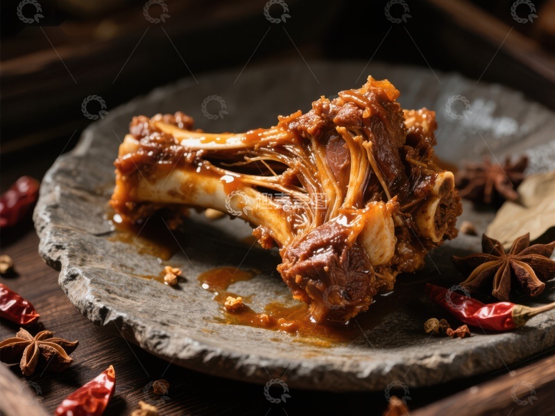 高清大图下载【趣麦麦图】香辣酱汁排骨，诱人美味