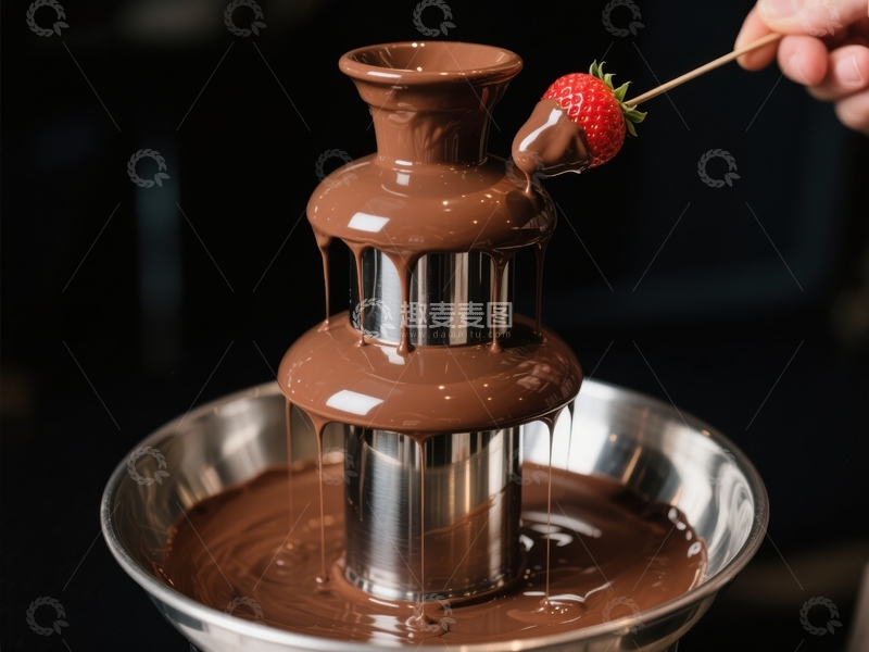 高清大图下载【趣麦麦图】巧克力喷泉与草莓