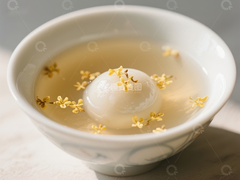 高清大图下载【趣麦麦图】桂花汤圆，清甜可口的传统美食