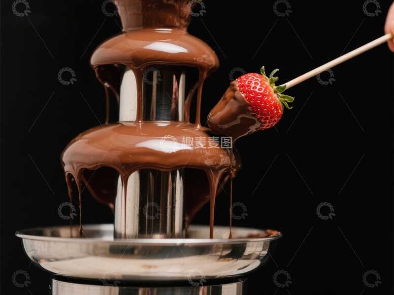 高清大图下载【趣麦麦图】巧克力喷泉与草莓