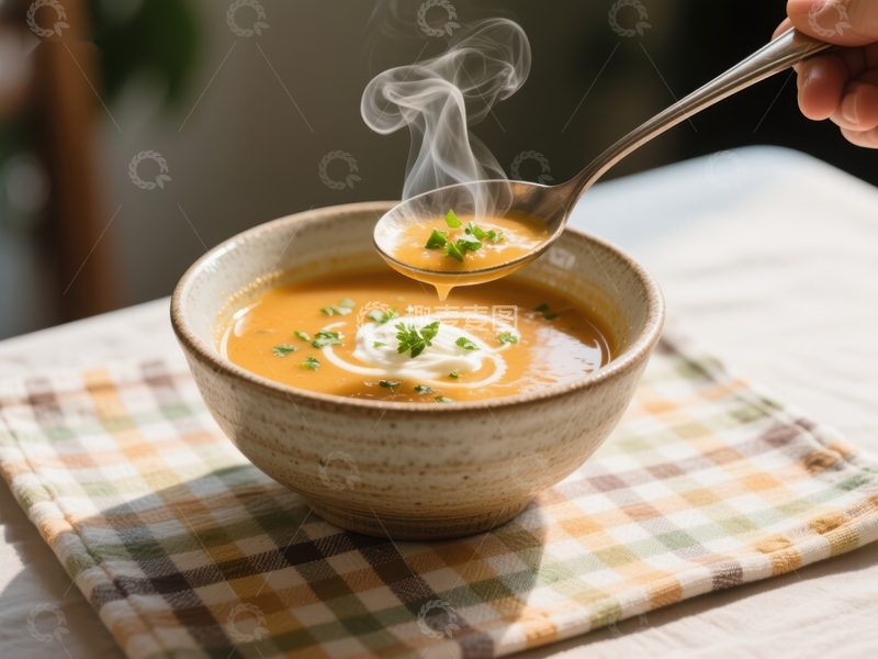 高清大图下载【趣麦麦图】热腾腾的奶油南瓜汤