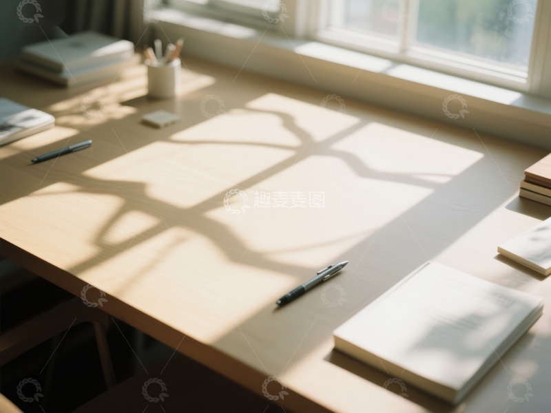高清大图下载【趣麦麦图】阳光洒落的书桌一角