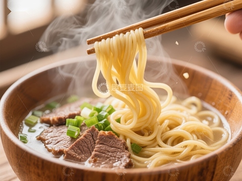 热气腾腾的牛肉面