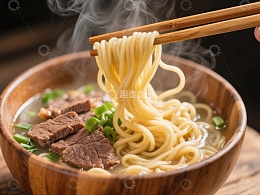 热气腾腾的牛肉面