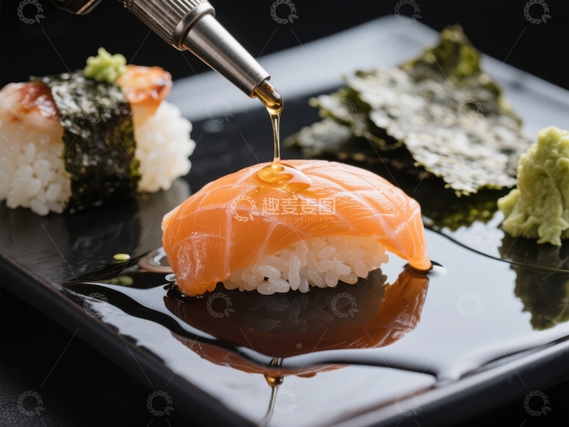 高清大图下载【趣麦麦图】寿司浇汁，精致日式料理