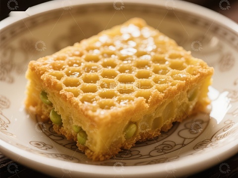 蜂巢状糕点特写