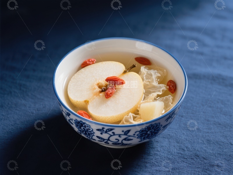 高清大图下载【趣麦麦图】苹果枸杞银耳汤