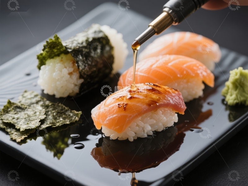 高清大图下载【趣麦麦图】寿司浇汁，精致日式料理