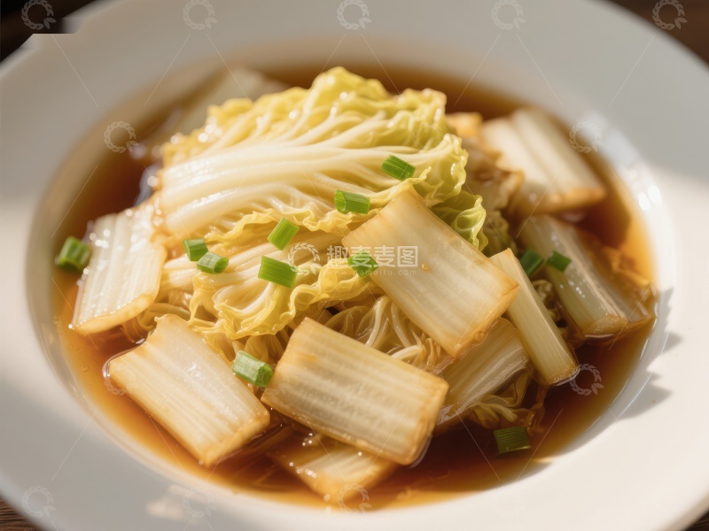 高清大图下载【趣麦麦图】白菜炖汤，鲜美可口
