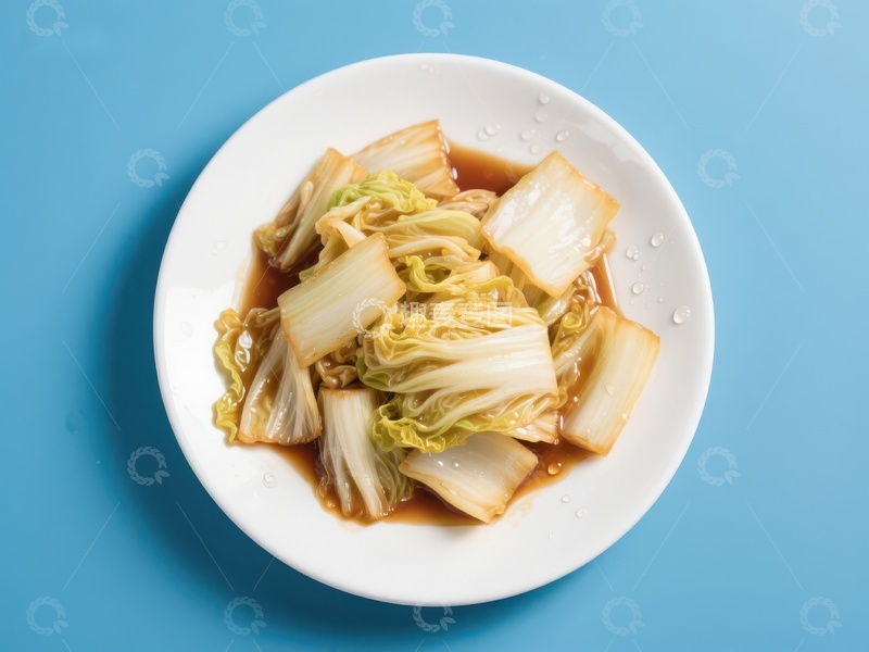 高清大图下载【趣麦麦图】清炒白菜配酱汁