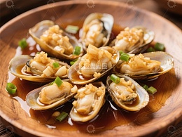 蒜蓉蒸蛤蜊，美味海鲜佳肴