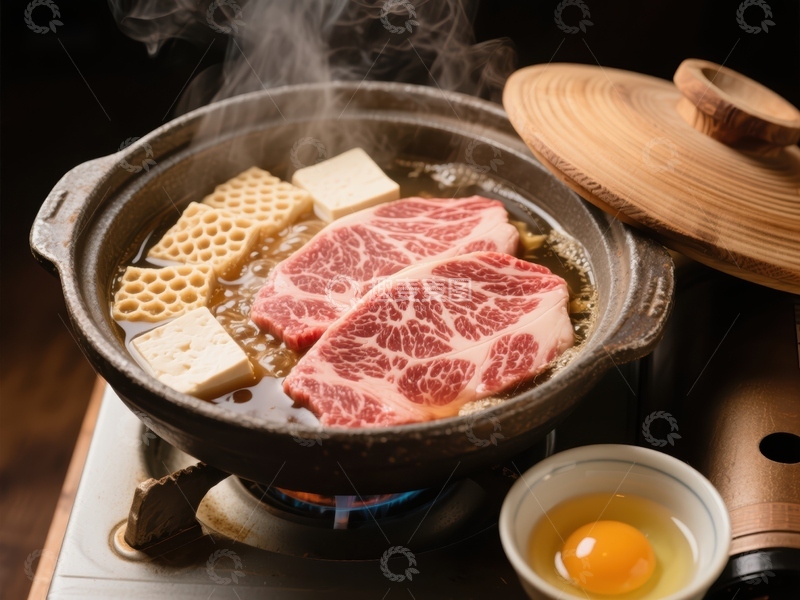 高清大图下载【趣麦麦图】热气腾腾的牛肉火锅