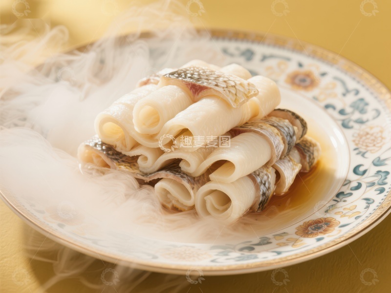 高清大图下载【趣麦麦图】烟雾缭绕的卷状美食