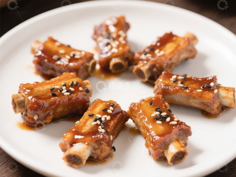 高清大图下载【趣麦麦图】酱香排骨配芝麻