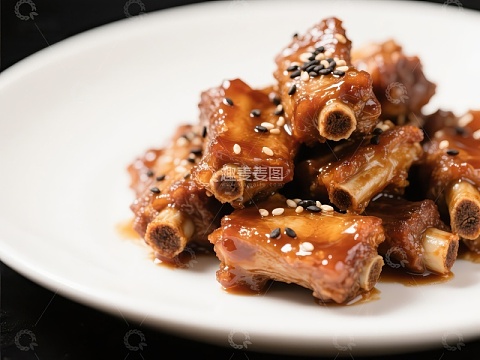 酱香排骨，撒芝麻点缀