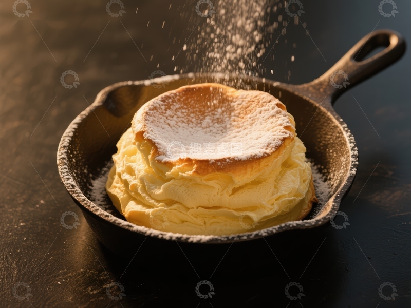 高清大图下载【趣麦麦图】铸铁锅中的奶油芝士蛋糕