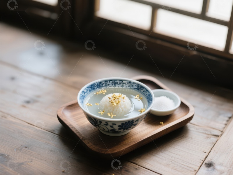 高清大图下载【趣麦麦图】汤圆配桂花，传统美食静享