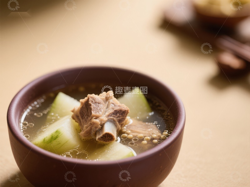 高清大图下载【趣麦麦图】冬瓜排骨汤，清热解暑佳品