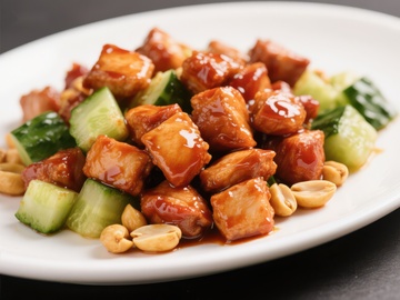 宫保鸡丁配黄瓜花生
