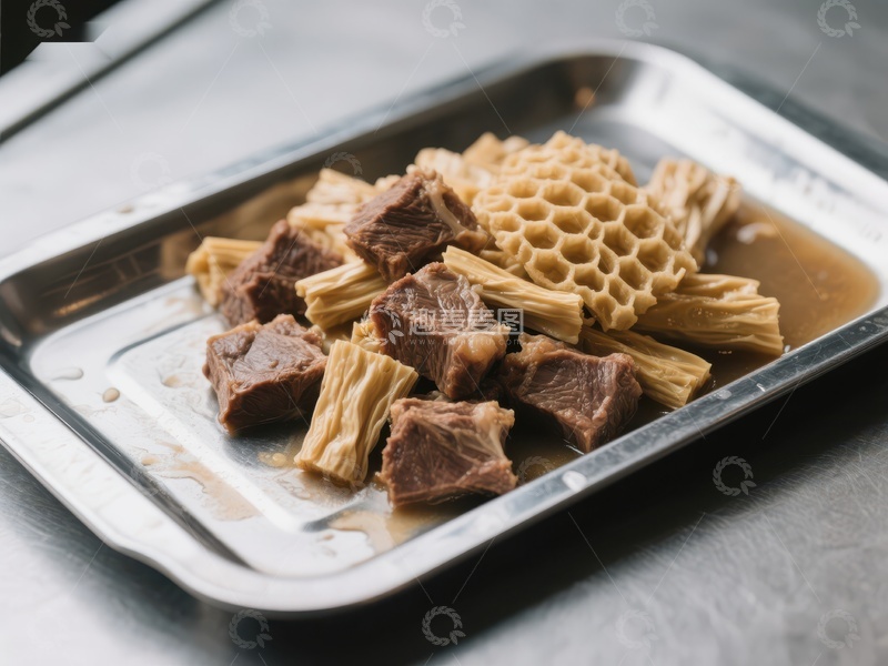 高清大图下载【趣麦麦图】牛肚与牛肉块的美味组合