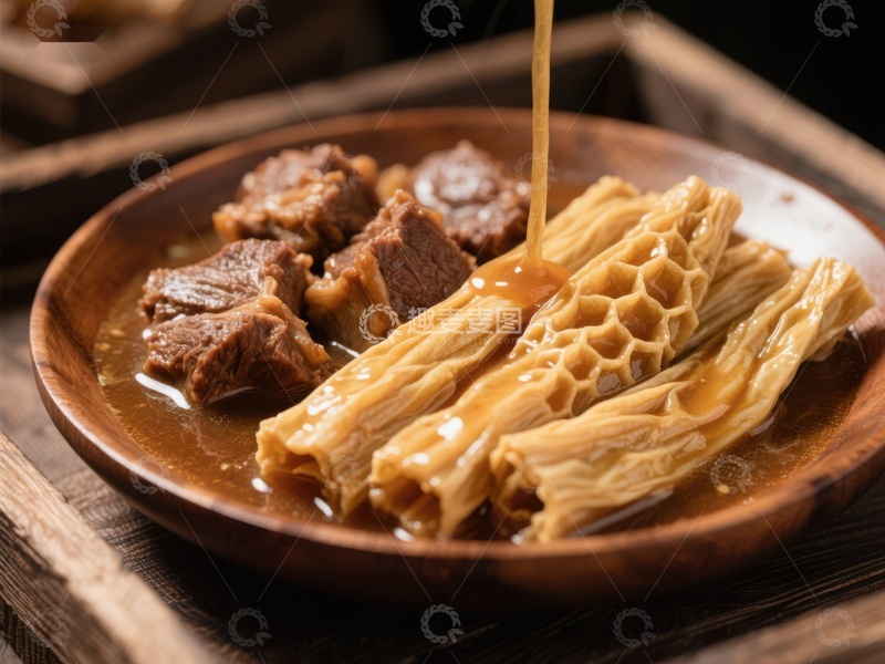 高清大图下载【趣麦麦图】-牛腩炖蜂窝肚，浓郁汤汁浇灌