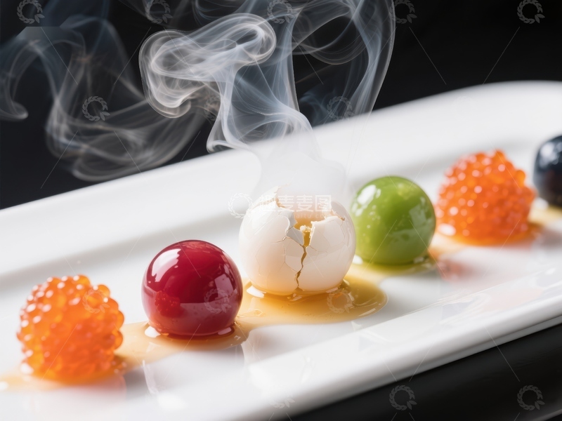 精致料理：烟雾缭绕的创意美食