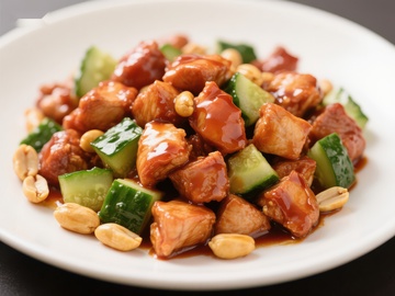 宫保鸡丁配黄瓜花生