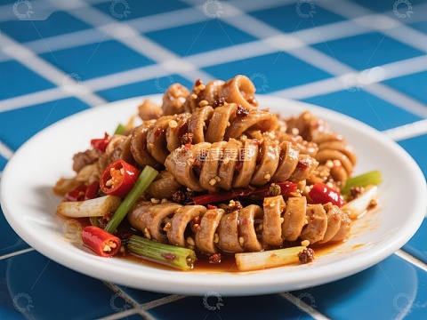 香辣鱿鱼圈美食特写