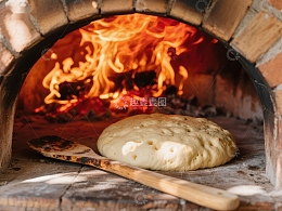 传统砖炉烘烤面团