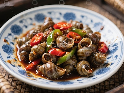 香辣田螺，美味佳肴