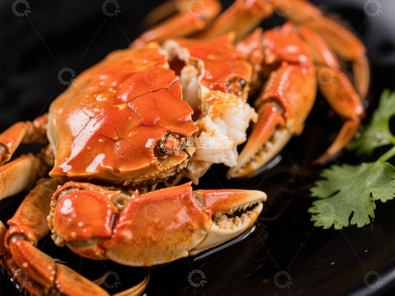 高清大图下载【趣麦麦图】鲜美煮蟹，色泽诱人