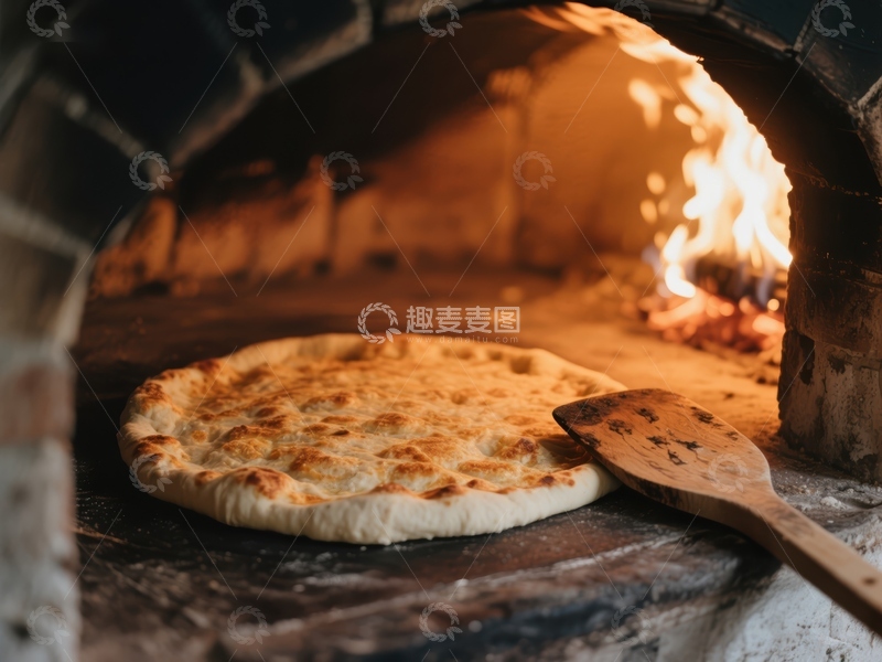 高清大图下载【趣麦麦图】传统石炉烘烤的披萨