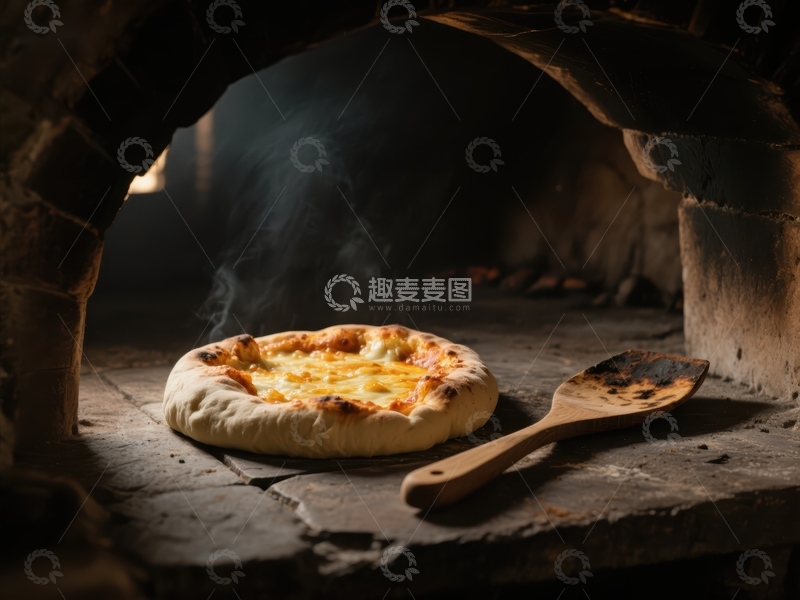 高清大图下载【趣麦麦图】传统石炉烤制的披萨