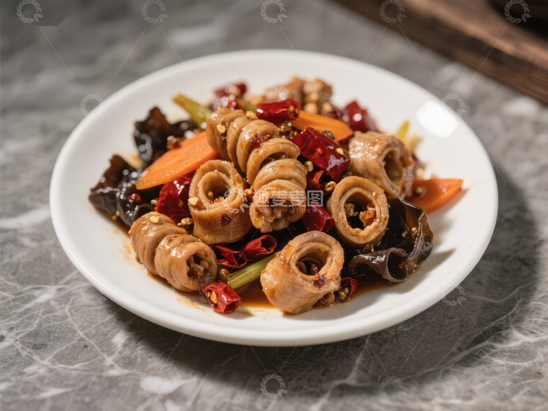 高清大图下载【趣麦麦图】麻辣香肠配蔬菜美食