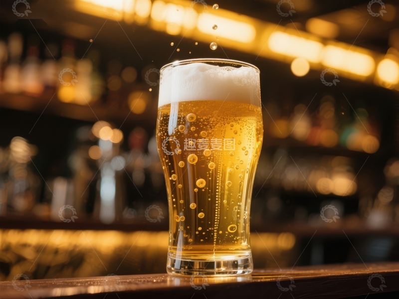 高清大图下载【趣麦麦图】酒吧里的泡沫啤酒